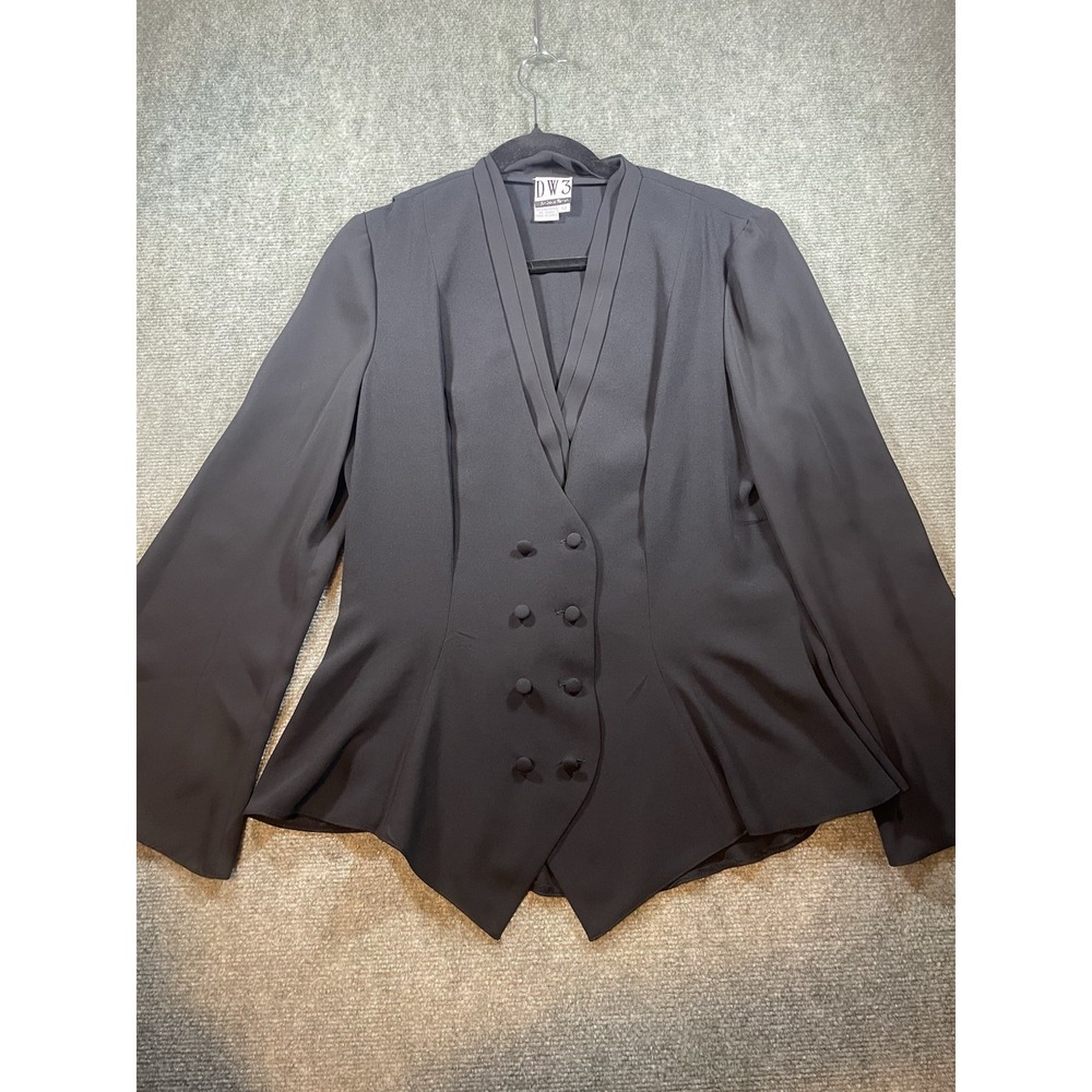Vintage DW3 David Warren Black Tuxedo Blazer Top 12